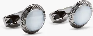 Gunmetal-plated stone cufflinks