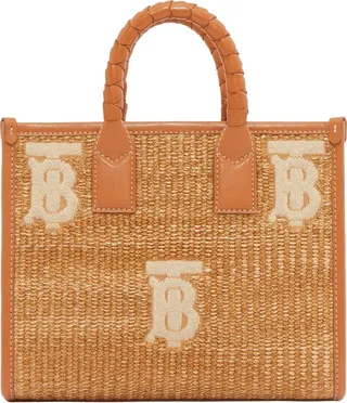 Mini Freya TB Monogram Raffia Tote