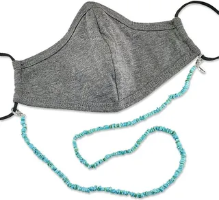 Samuel B. Silver Sleeping Beauty Turquoise Mask Holder Chain