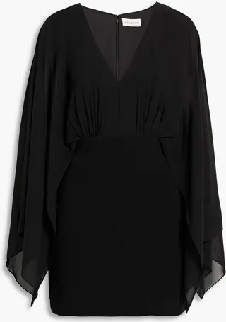 Rylee chiffon-paneled stretch-crepe mini dress