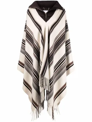 Striped Padded Poncho