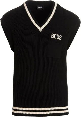 GCDS Logo Embroidered Low Band Gilet