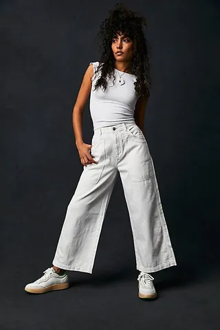 Piper Mid-Rise Crop Wide-Leg Jeans by We The Free at Free People