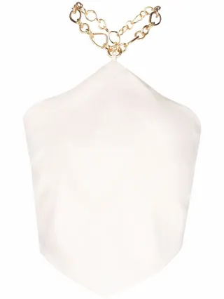 Chain-Detail Halterneck Vest
