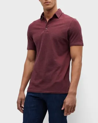Men's Short Sleeve Washed Pique Polo Shirt