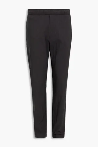 Tapered cotton-blend jacquard pants