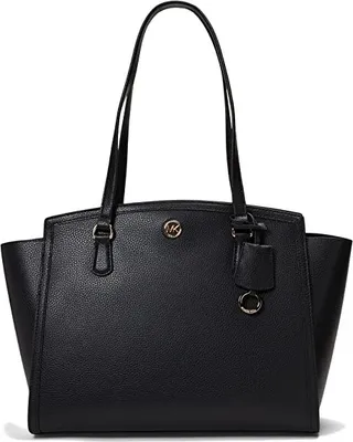 MICHAEL Michael Kors Chantal Large Top Zip Tote (Black) Tote Handbags
