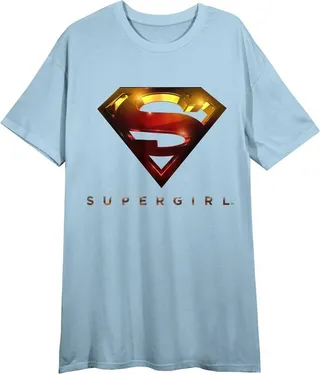 Supergirl Logo Women’s Light Blue T-shirt-Small