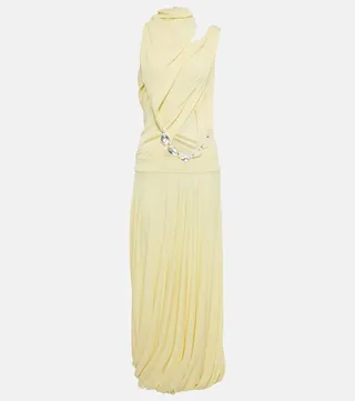 Embellished cutout jersey midi dress