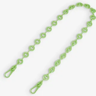 Womens Pea Green Glaze Donut Brass-plated Stainless-steel Chain Strap