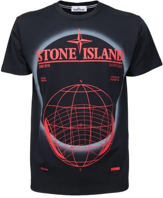 Stone Island Logo Printed Crewneck T-Shirt