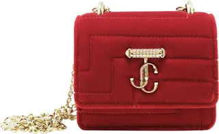 Jimmy Choo Red Velvet Micro Varenne Crystal Bag