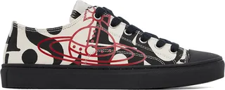 Vivienne Westwood Black & Off-White Plimsoll 2.0 Low Top Sneakers