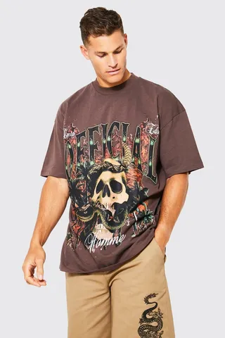 Tall Oversized Official Skull Graphic T-shirt