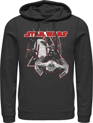 Men's Star Wars Death Star TIE Fighters Pull Over Hoodie - Black - Small