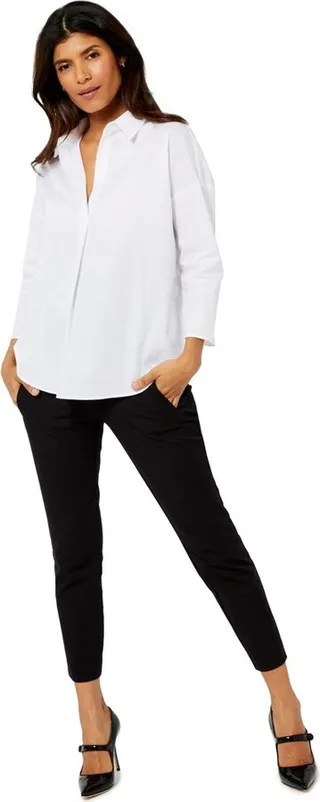 Pietro Brunelli Button Front Maternity Shirt-White-XS