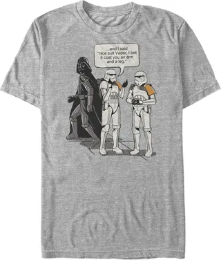 Men's Star Wars Stormtroopers Nice Suit Vader T-Shirt - Athletic Heather - 3X Large