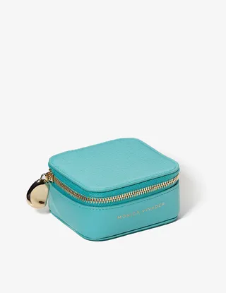 Womens Turquoise Leather Trinket box