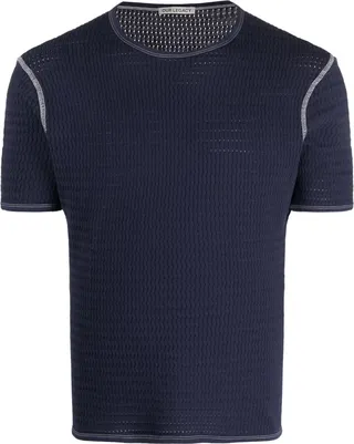 open-knit design T-shirt