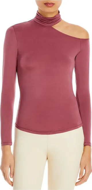 Caden Womens Cold Shoulder Turtleneck Pullover Top