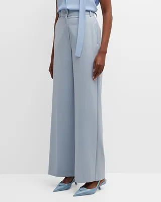 Caladio High-Rise Wide-Leg Canvas Trousers