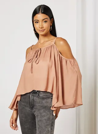 Peasant Neck Kaftan Top Blush