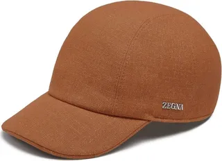 Logo-Plaque Cashmere-Linen Cap