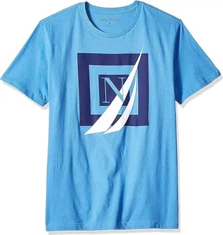 Nautica Men's Short Sleeve 100% Cotton Nautical Series Graphic Tee (Regatta) Men's T Shirt