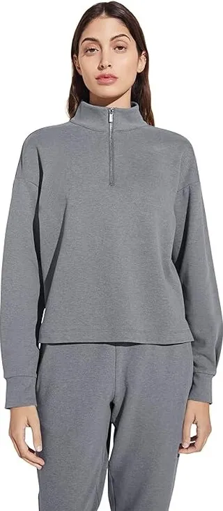 Eberjey Luxe Sweats Zip Pullover (Botanical Slate) Women's Pajama