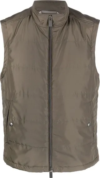 High-Neck Zip-Up Gilet