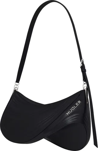 Small Embossed Spiral Curve 01 Leather Shoulder Bag