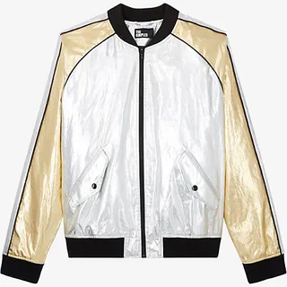 ens SLG01 Contrasting etallic-cotton Bomber Jacket