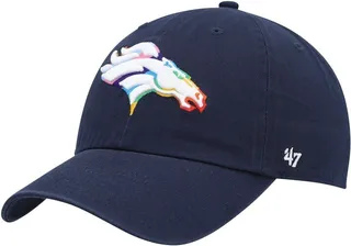 Men's '47 Navy Denver Broncos Pride Clean Up Adjustable Hat