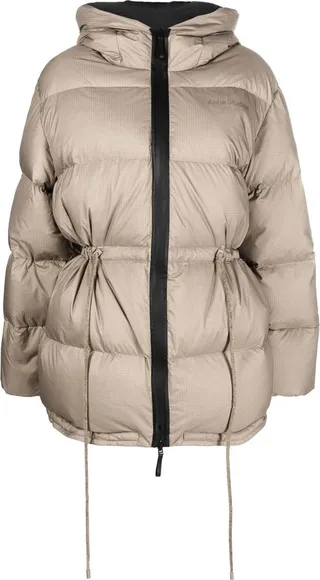Drawstring Waist Padded Jacket