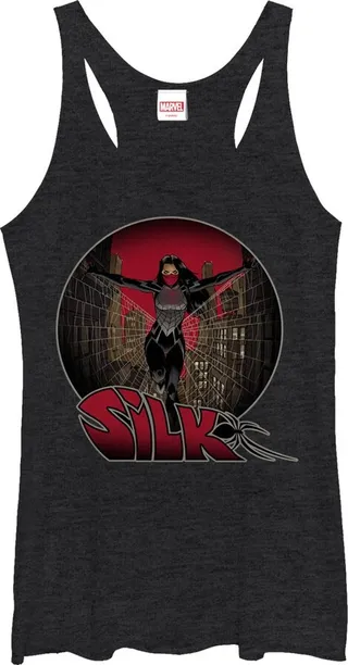 Women's Marvel Silk Racerback Tank Top - Black Heather - Large