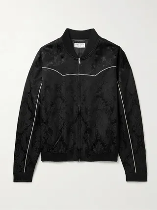 Satin-Jacquard Bomber Jacket