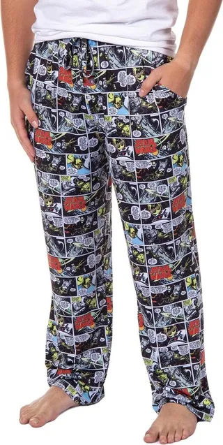 Star Wars Mens' Movie Film R2-D2 C-3PO Retro Comics Sleep Pajama Pants (Medium) Multicolored