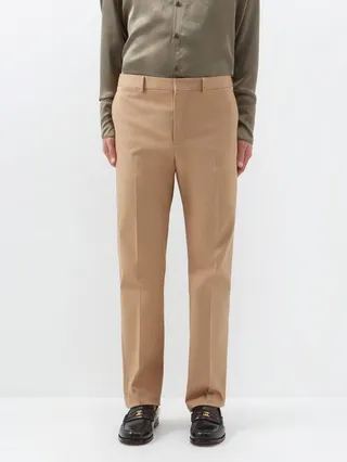 Stretch-cotton Twill Straight-leg Trousers