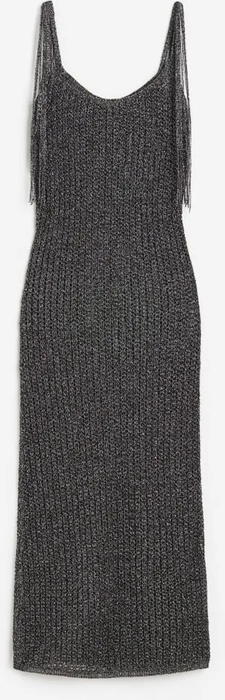 Glittery Pointelle-knit Dress