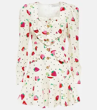Printed silk minidress