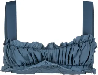 Ruched Ruffled Bikini Top