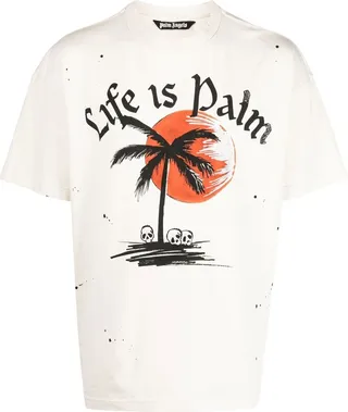 slogan-print crew-neck T-shirt