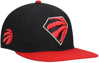 Men's Black and Red Toronto Raptors 75th Anniversary Carat Captain Snapback Hat