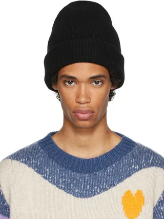 The Elder Statesman SSENSE Exclusive Black Parker Beanie