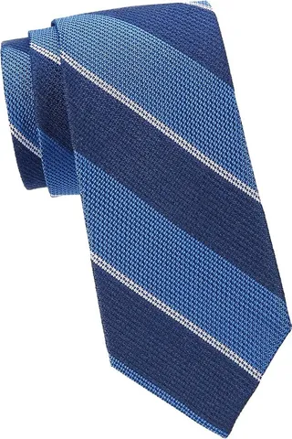 Striped Silk & Linen Tie