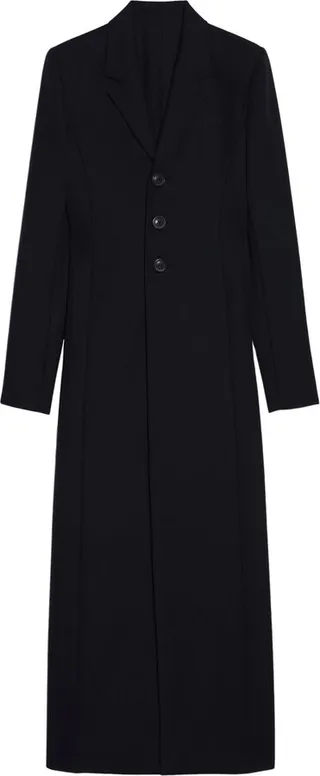 Single-Breasted Tailored Long Coat