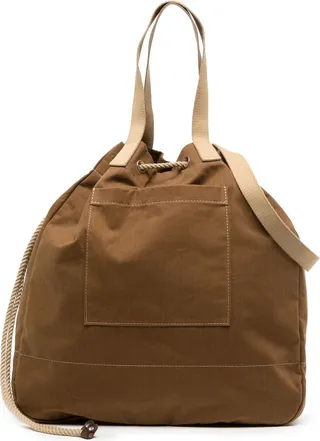 Herringbone cotton tote bag