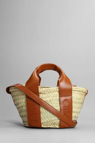 Sense Basket Hand Bag In Leather Color Wool And Polyamide