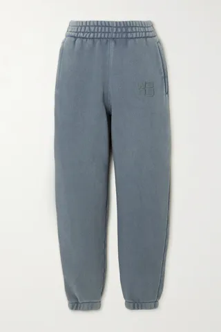 alexanderwang.t - Essential Flocked Cotton-blend Jersey Sweatpants - Gray