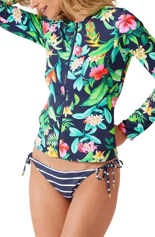 Tropi-Calling Floral Full Zip Rashguard